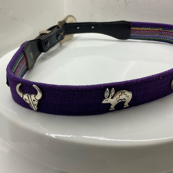 Western Belt Zuni Animal Motif Purple Belt 28" NWOT - Picture 2 of 16